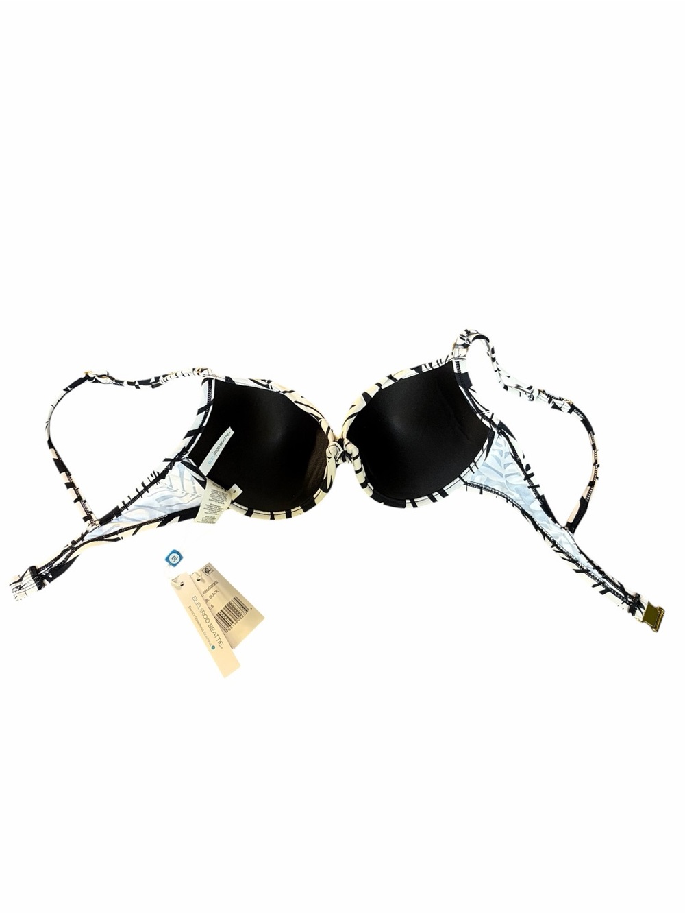 NWT Bleu Rod Beattie Kore Underwire Bikini Top Size 6 Black White Palm Print - Picture 5 of 7
